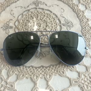 Ray-Ban aviator sunglasses with blue frame